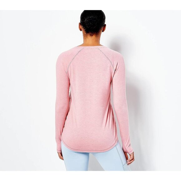 Susan Graver Ash Grey SG Sport Cloud 9 Jersey Knit Raglan- Sleeve Top Size XL - Picture 3 of 7